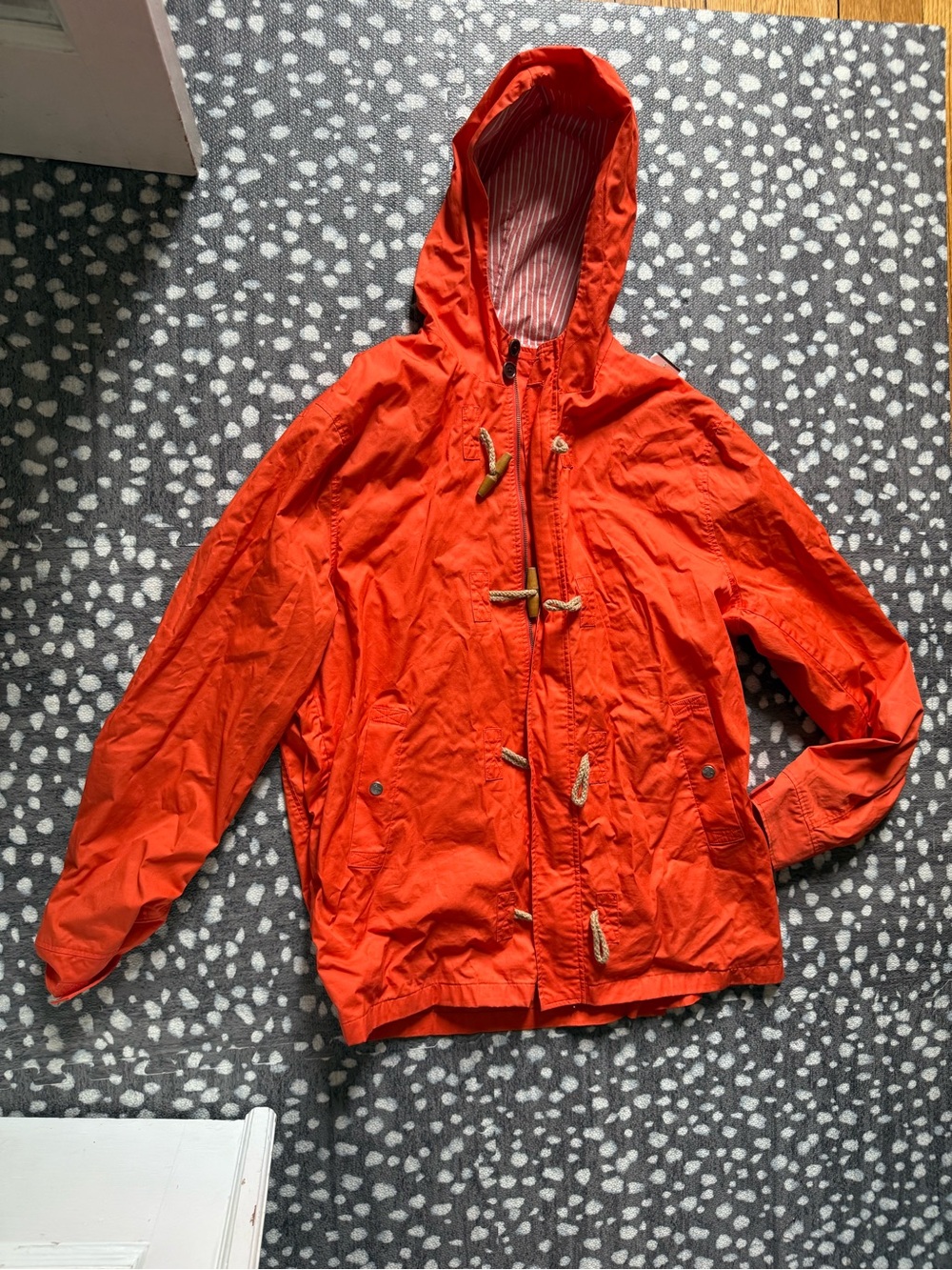 Original Penguin Bright Orange Hooded Toggle Jacket - Size XXL